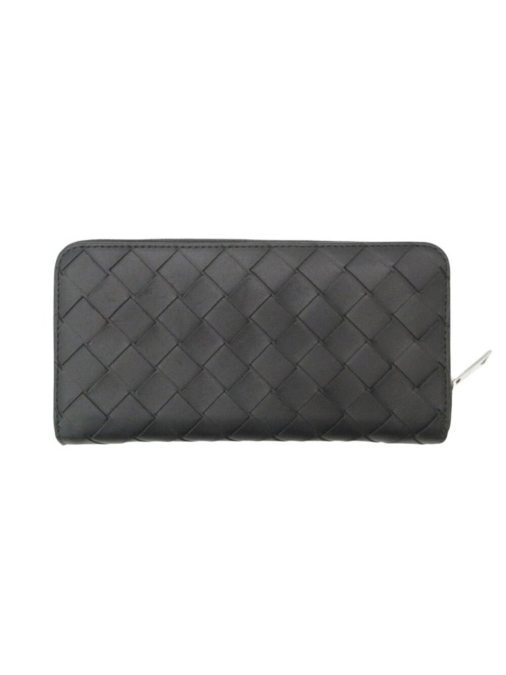 Bottega Veneta Wallet Intrecciato Round Zip Leather Black